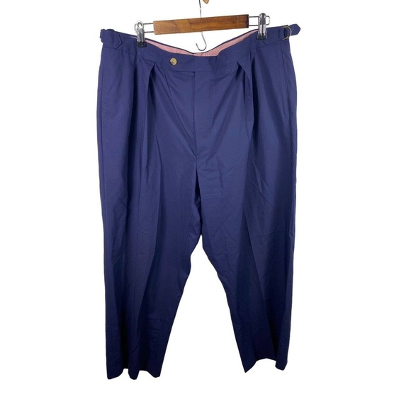 Samuelsohn by Steven Giles Dress Pants Slacks Mens 40x27 Navy Blue - Picture 1 of 3